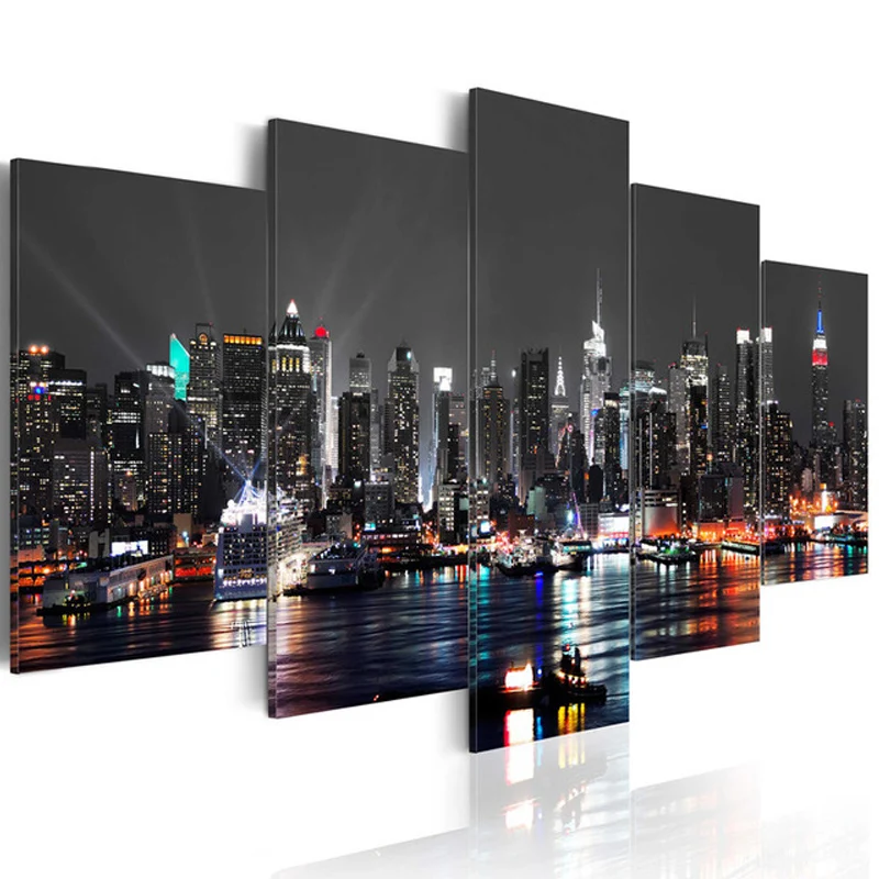 

5D Diy diamond painting 5pcs New York City Construction Scenery square round Cross stitch multi-picture Home Decoration ZP-3210