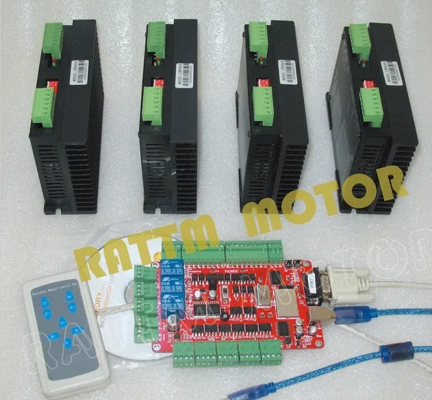 4 оси набор контроллеров CNC 4 оси USBCNC коммутационная плата с CW8060 NEMA23 NEMA34 Драйвер шагового двигателя 80V / 6A/ 256 microstep
