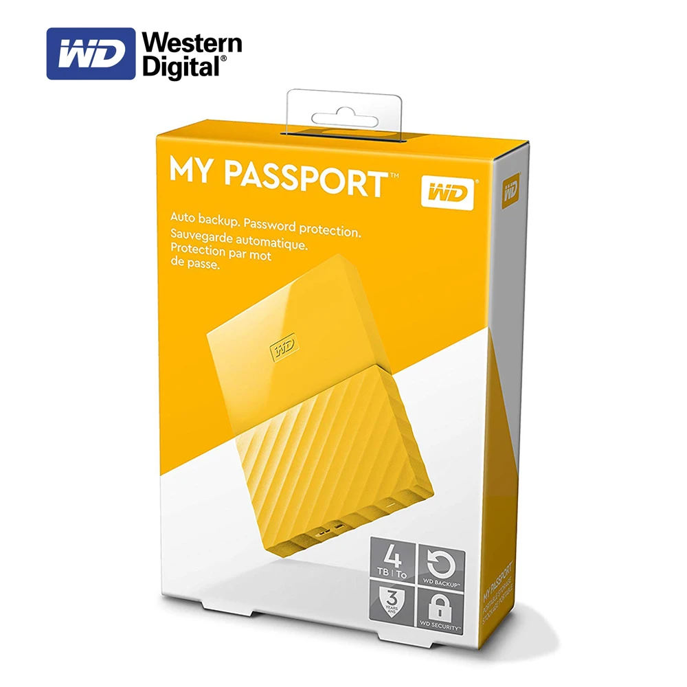 Портативный внешний жесткий диск Western Digital My Passport HDD 4 ТБ USB 3 0|Внешние жесткие