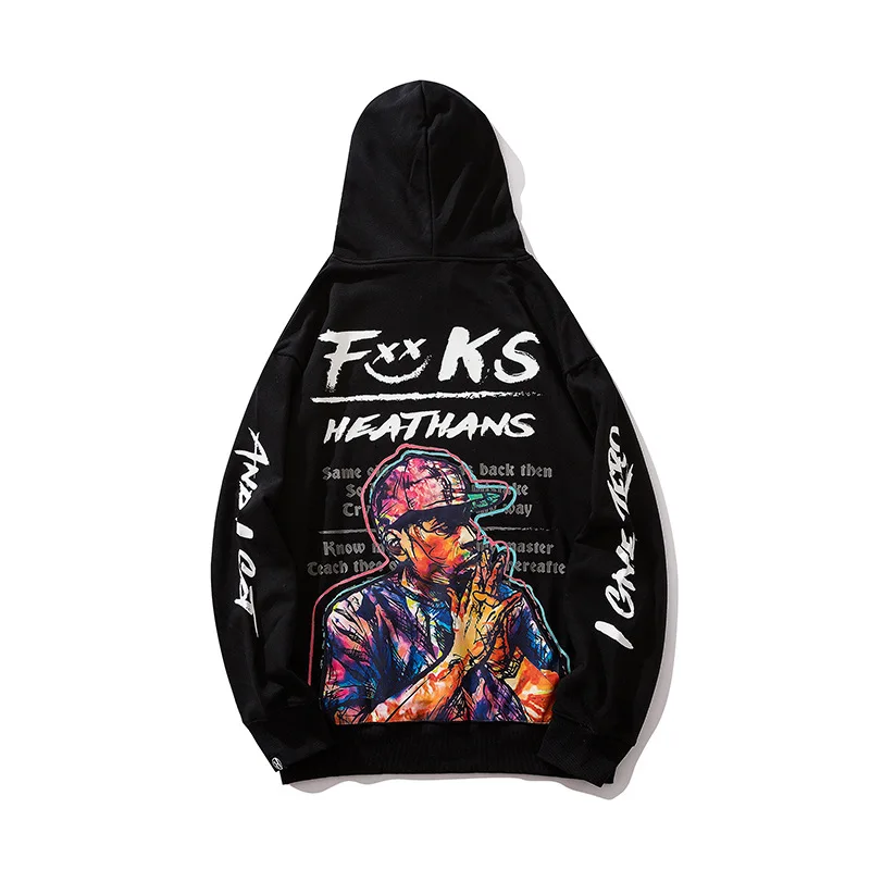 Толстовка мужская в стиле Харадзюку Модный свитшот с капюшоном Повседневная