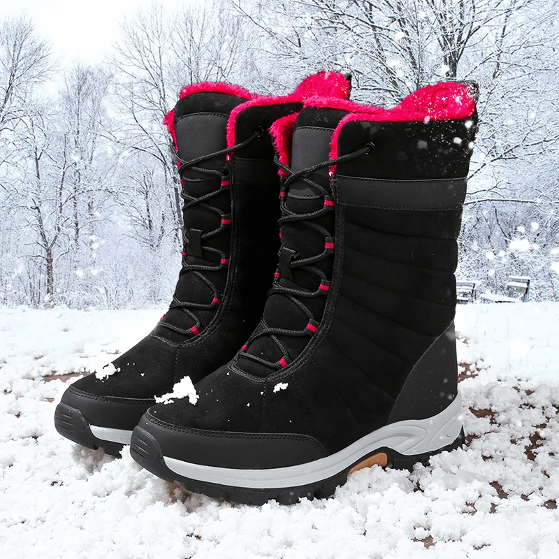 

Новинка зимы 2021, женские зимние ботинки, высококачественные уличные водонепроницаемые ботинки, бархатные теплые ботинки, женские повседне...