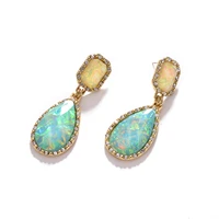 bohemian blue resin stone pendant womens pendant earrings round pendant retro jewelry gift wholesale 2022