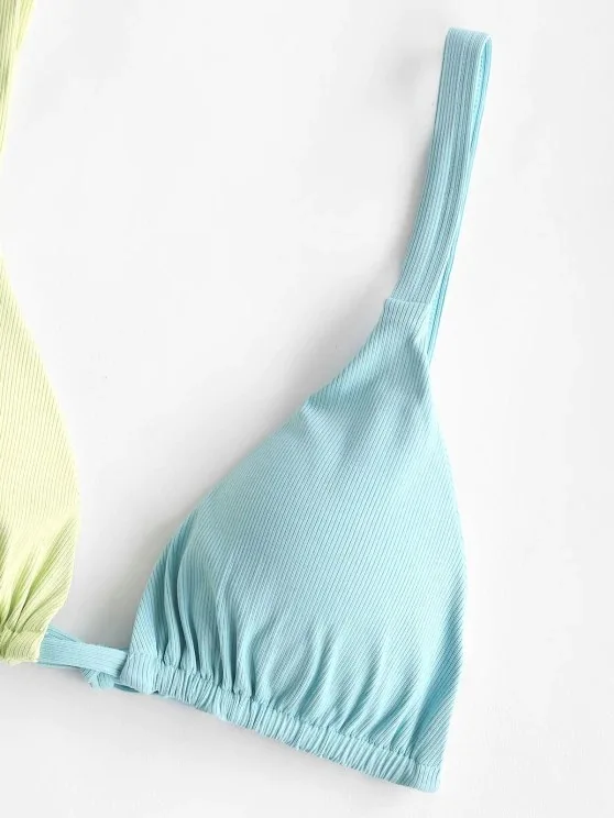 

Fresh Color Matching Swimsuit Fashion Back Strap
