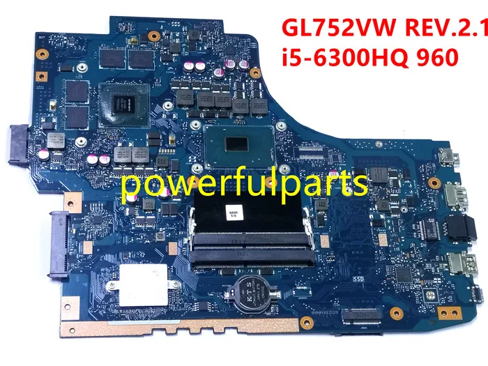 Новинка 100% материнская плата для asus GL752 GL752VW версия 960 бриллианта хорошо