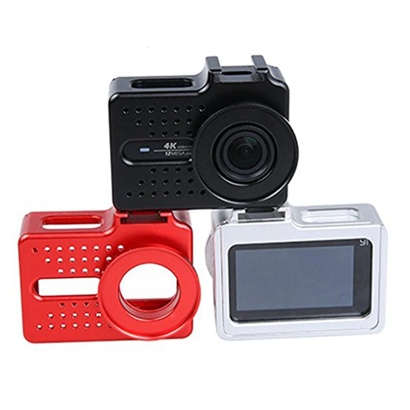 Action Camera Aluminum alloy Protective Shockproof Frame Case Shell + UV Protector Lens Cap Cover for Xiaomi Yi 2 4K Accessories |