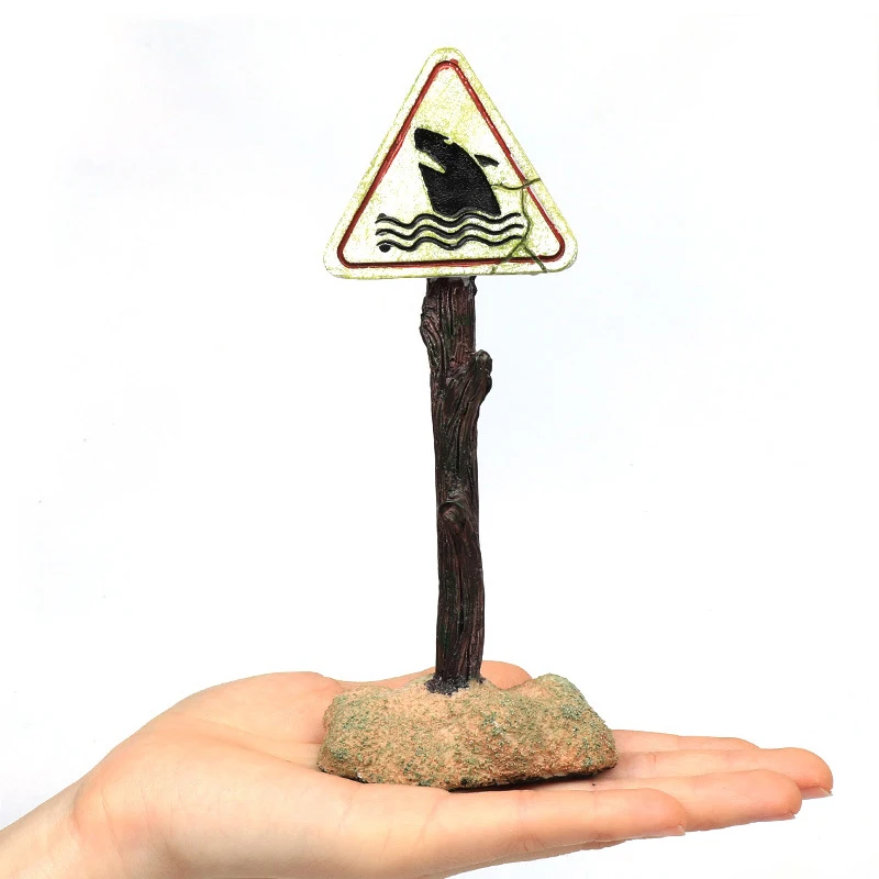 Смола украшения для аквариума искусственные акулы предупреждающий знак
