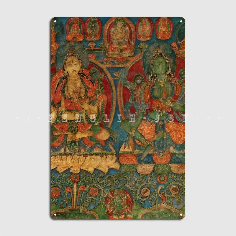 

Белая Тара и зелёная тара металлический знак стена паб гараж ретро постер жестяной знак плакаты