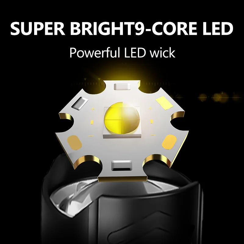 Супер яркий светодиодный фонарь XHP160 водонепроницаемый с зарядкой от USB 5000 мАч