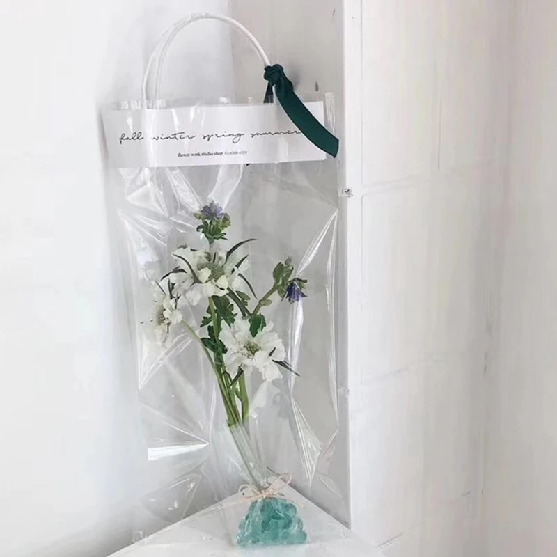 Прозрачная Сумка тоут из ПВХ для дома вечерние цветок розы декорирования