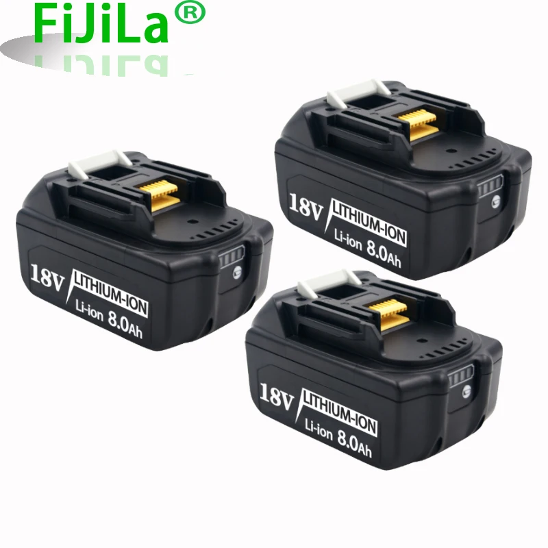 

Original 18V 8Ah Rechargeable Battery Li-Ion Battery Replacement Power Tool Battery for MAKITA BL1880 BL1860 BL1830+3A Charger
