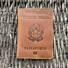 Genuine Leather Italy Passport Cover Funda Porta capa passaporto Business Unisex Durable  Italian Passport Holder portapassaport