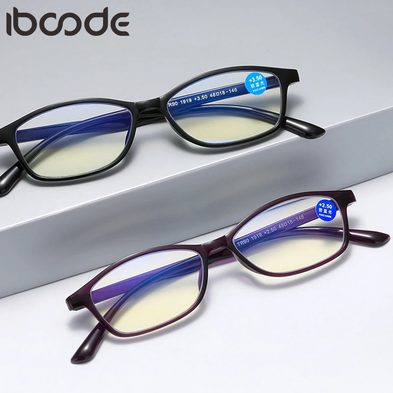 

iboode TR90 Ultralight Anti Blue Ray Reading Glasses Men Women Presbyopic Eyeglasses Hyperopia Eyewear +1.0 +1.5 +2.0 +3.5 +4.0