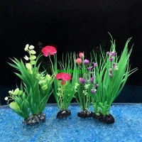the new launch of artificial aquatic plants landscaping decoration small red flowers and fake grass