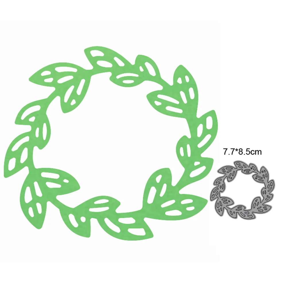 

Leaf Wreath Metal Cutting Dies Cut Die Mold Scrapbooking dies Decoration Paper Craft Embossing Dies New for 2021 Stencils dies