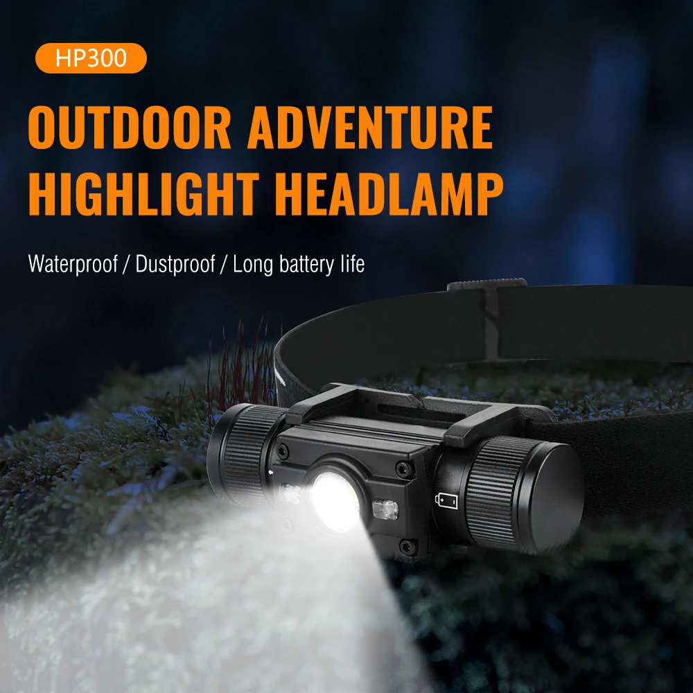 BORUiT  HP300 XM-L2 XPE LED Headlamp 7 Modes Powerful Waterproof Headlight Type-C Rechargeable Head Torch for Camping Hunting enlarge