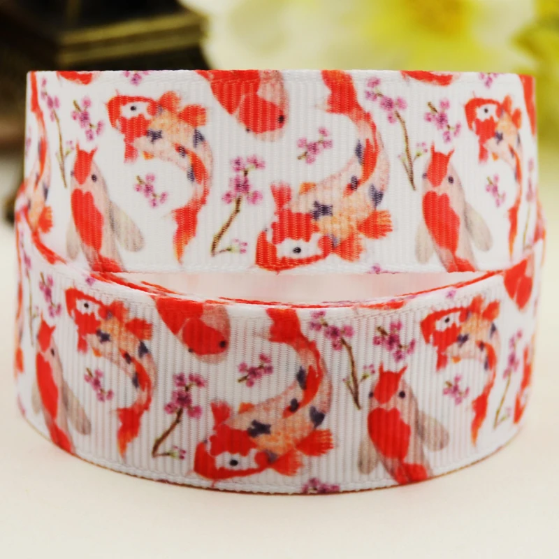 22 мм 25 38 75 кои мультфильм печатных Grosgrain ленты вечерние украшения 10 ярдов X-03235 |