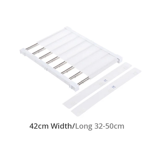 03 Home storage holder paste type adjustable partition for Wardrobe Cabinet partition shelf dormitory nail-free layered rack - Color: 03