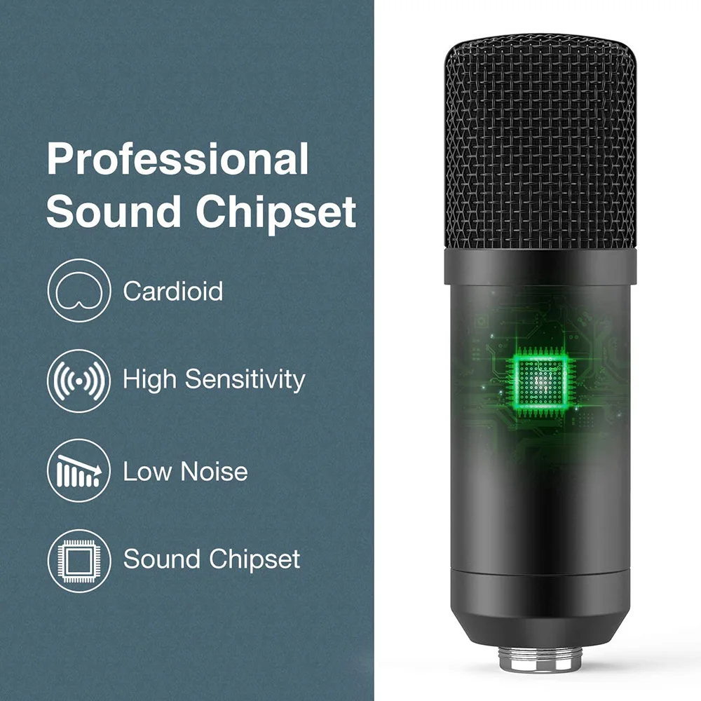 GEVO USB Microphone Computer PC Recording For Laptop MAC Windows Plug &amp Play Condenser With Tripod Stand YouTube | Электроника