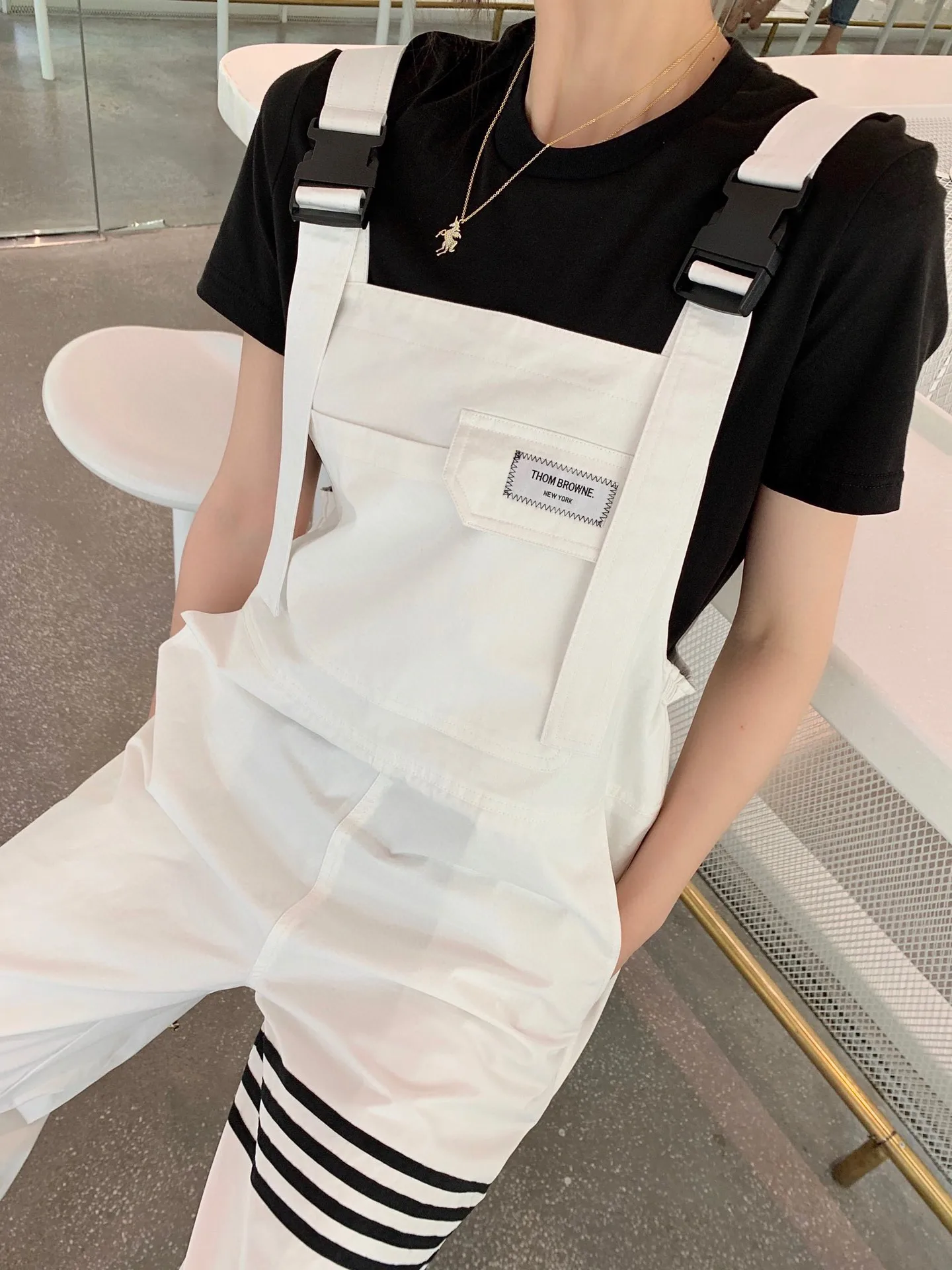 

21fw TB thom new bib style super classic three-way webbing sweatpants