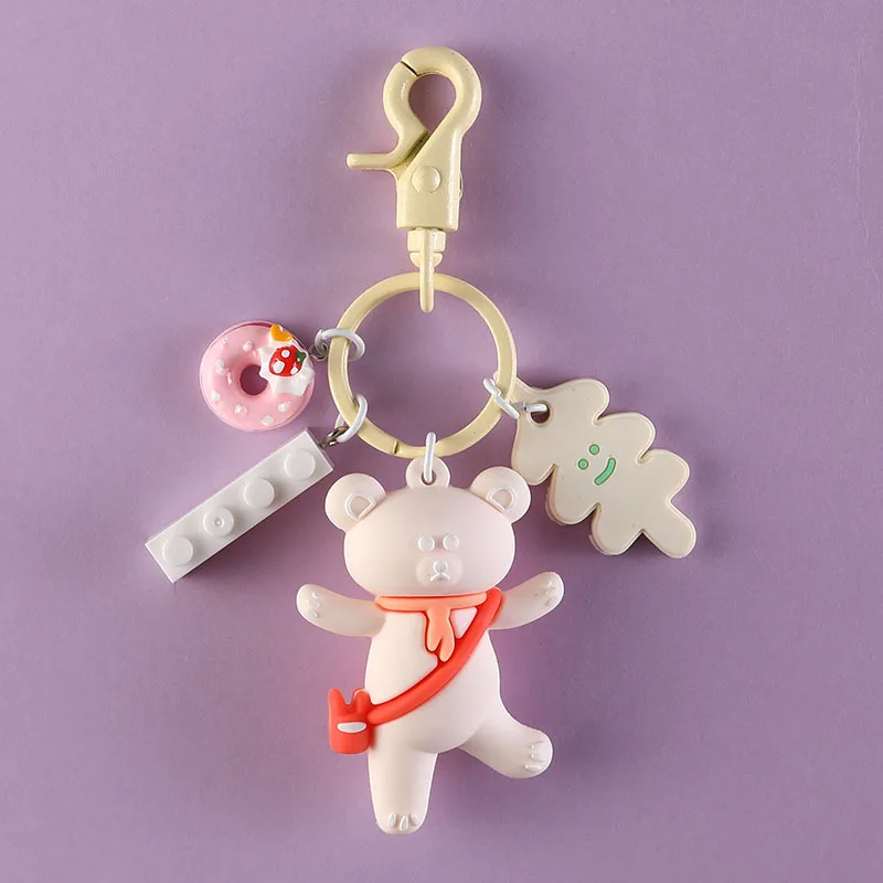 

2020 Best New Cartoon Happy Bears key chain Cute Animal Bears Doll Keychains Women Car Bag Pendant Trinkets Keyring Gifts