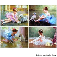 5d diy diamond painting ballet girl full round square drill embroidery cross stitch kits vintage mosaic pictures home decoration