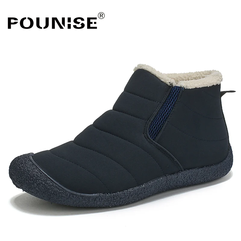 blue fur 506 Зимняя мужская обувь на меху; коллекция года; мужские Ботильоны; кожаная обувь; модные мужские ботинки; Мужская обувь; зимние ботинки; большие размеры 39-48 - Цвет: blue fur 506