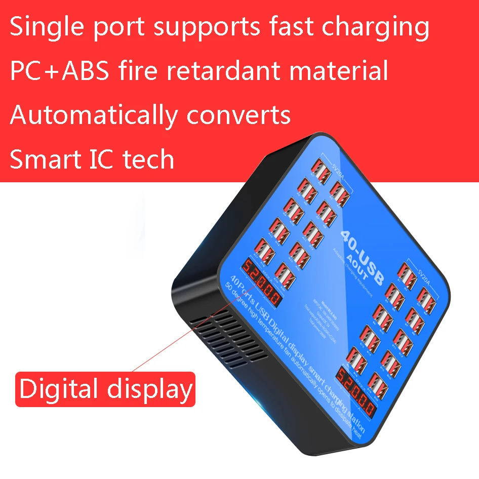 usb charging station 20 40 60 multi ports usb hub smart wall charger fast charging station for ipad iphone tablet cell phone free global shipping