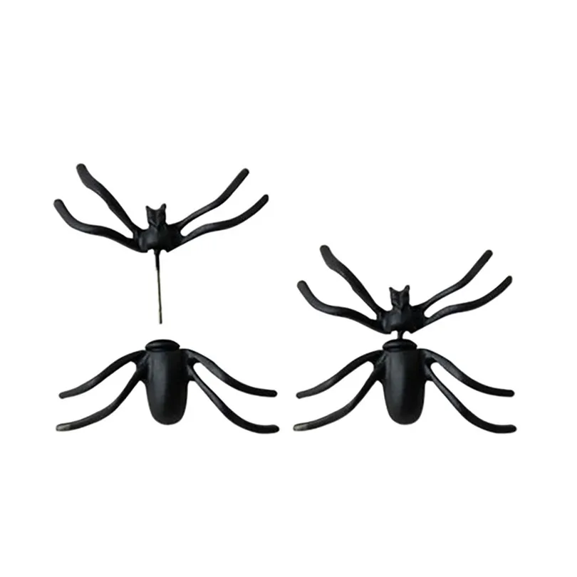 Украшение на Хэллоуин 1 шт. 3D страшный черный паук серьги гвоздики для Хэллоуина