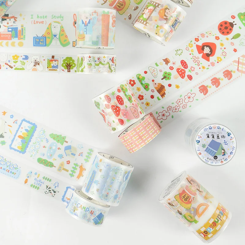 2 X Декоративная прозрачная лента васи для девушек маскирующая японские