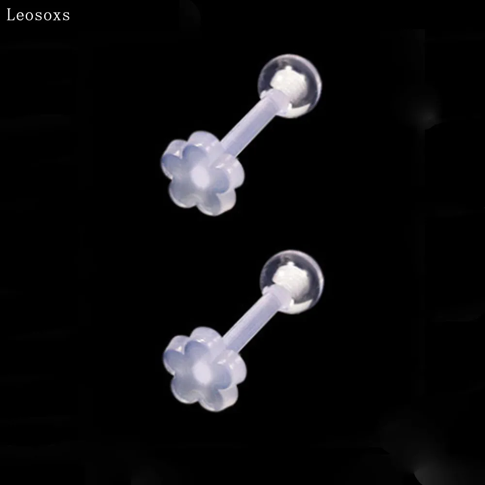 Leosoxs новый прозрачный Невидимый губ ногтей маленькие серьги слуховая косточка