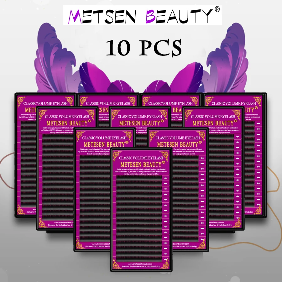 METESEN BEAUTY bulk 10 чехлов Индивидуальные ресницы Популярные Накладные из норки