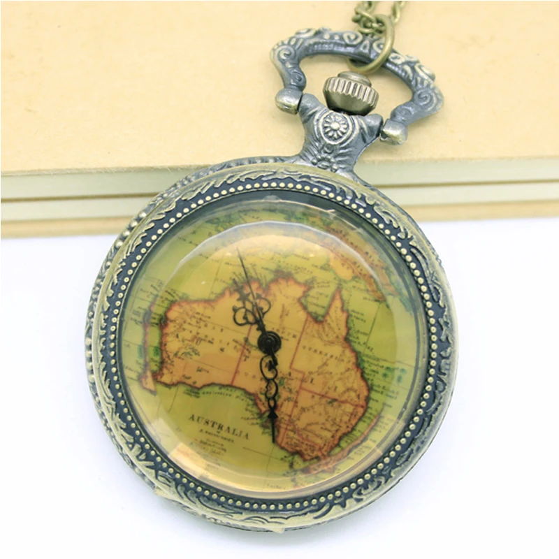 10 шт. в стиле стимпанк карманные кварцевые часы с карманом из Клюквенного стекла