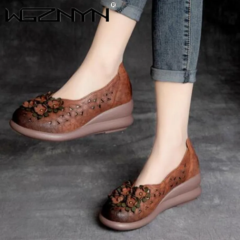 

Women's Hollow Summer Slides Genuine PU Leather Sandals Ladies Superstar Luxury Shoes 2021 New Arrival Leather Gladiator Sandals