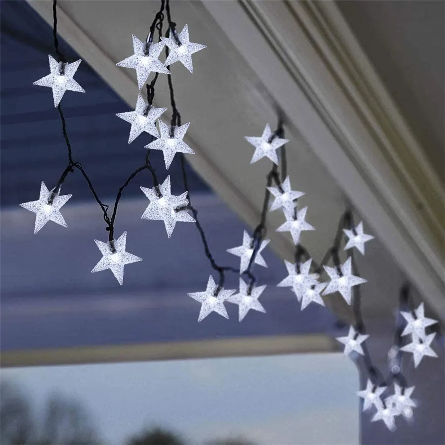 

5M 7M Solar Powered Star Twinkle Fairy Lights Waterproof Wireless Holiday decoration Gardens, Lawn Patio, Landscape, Xmas Tree
