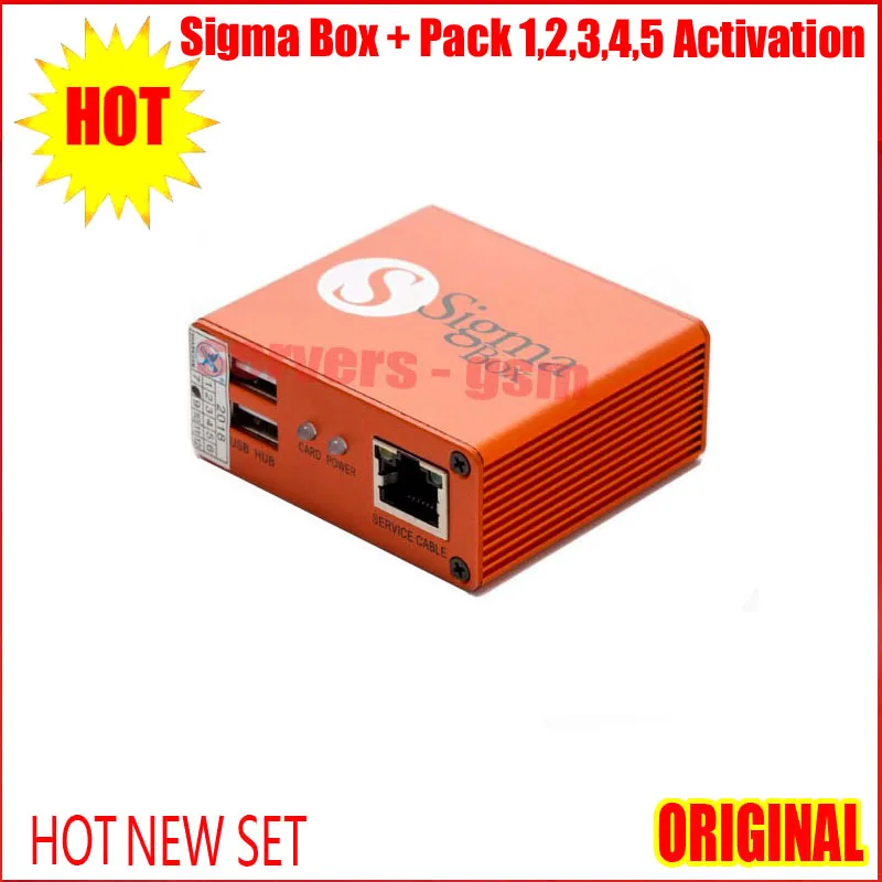 Новая оригинальная коробка Sigma Box с 9 кабелями активацией Pack1 + Pack2 Pack3 Pack4 Pack5 новое