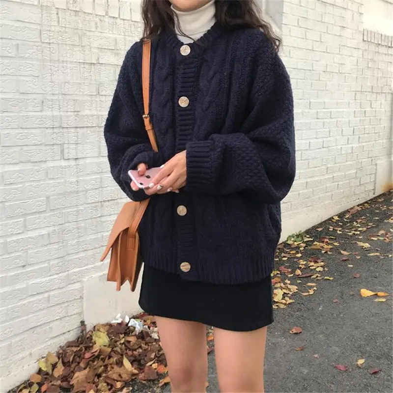 

Alien Kitty Retro Chic O-Neck Gentle Twisted All-Match Elegant Autumn Women Sweet High Quality Fashion Simple Female Sweaters