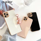 Роскошный позолоченный с гальванопокрытием для iPhone 12 11 Pro Max XS XR X 8 7 Plus SE iPad Air 2 Силиконовая Защитная крышка для объектива камеры чехлы