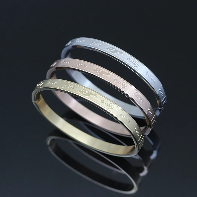 

Top Quality 3PCS/Set Women Luxury Stainless Steel Heart Bracelets Bangles For Women Love Bracelet Fashion Jewelry