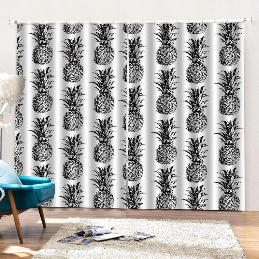 

grey curtains fruit 3D Blackout Curtains For Living room Bedding room Drapes Cotinas para sala
