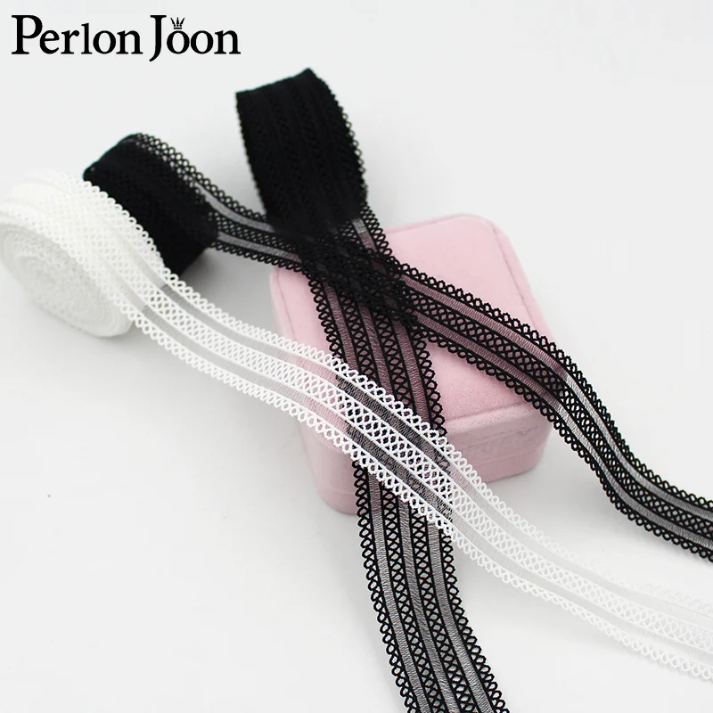 

5 yards/batch, black and white lines, round holes arranged, bilateral trim, elastic lace, sewing bra, clothing accessories SG011