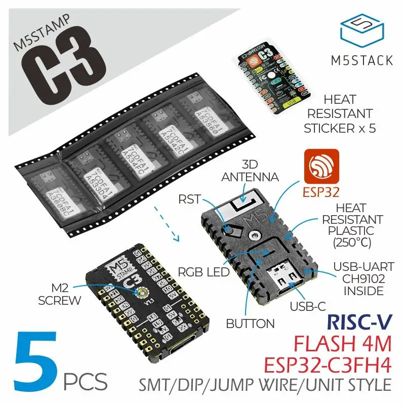 M5Stack Official M5Stamp C3 (5 шт.) | Компьютеры и офис