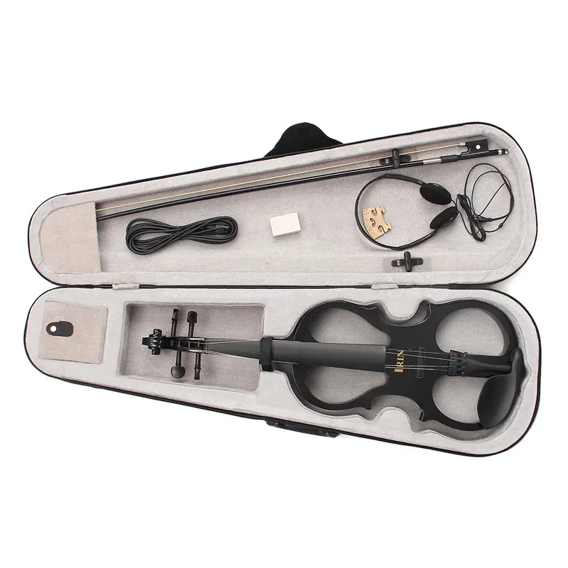 

Musical Instruments 4/4 Maple Electric Violin Wood Bright Art Violin Stringed Instrument with Fittings Cable Headphone & Case