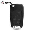 KEYYOU 10X 3 кнопочный дистанционный складной ключ с откидной крышкой чехол для Ford Focus KA Mondeo Uncut Blank Fob 3 кнопки