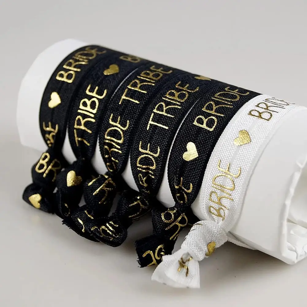 10pc Bachelorette Party Wristbands Bride Hair Ties Bridesmaids Hen Wedding Bridal Shower Favors Decoration | Дом и сад
