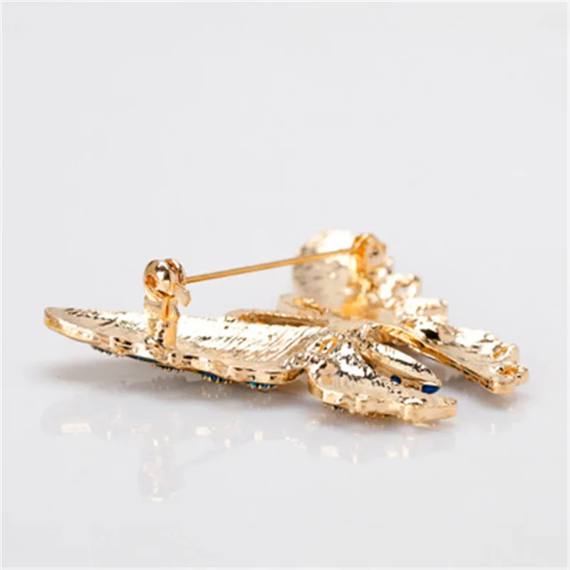 Новая брошь-Бабочка Сплав бриллиант прекрасный цвет капля масляная брошь