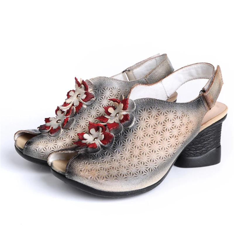 Повседневные женские босоножки из натуральной кожи Женская обувь на платформе