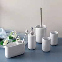 ceramic toilet brush lotion bottle nordic minimalist bathroom mouth cup toothbrush water cup set creative home bathroom supplies