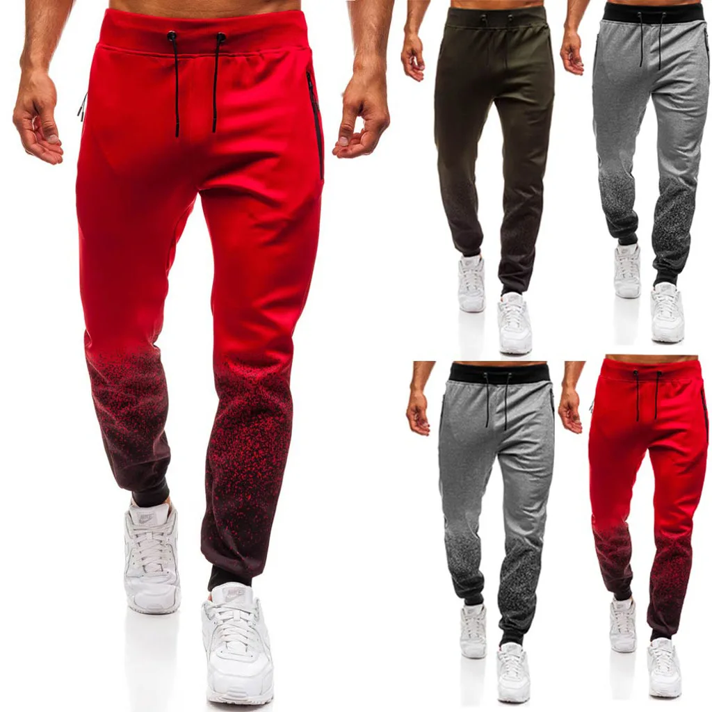 

E-BAIHUI Casual Loose Pants Male 3D Gradient Color Fashion Trend Spring And Autumn New Men's Sports Pants M-3XL