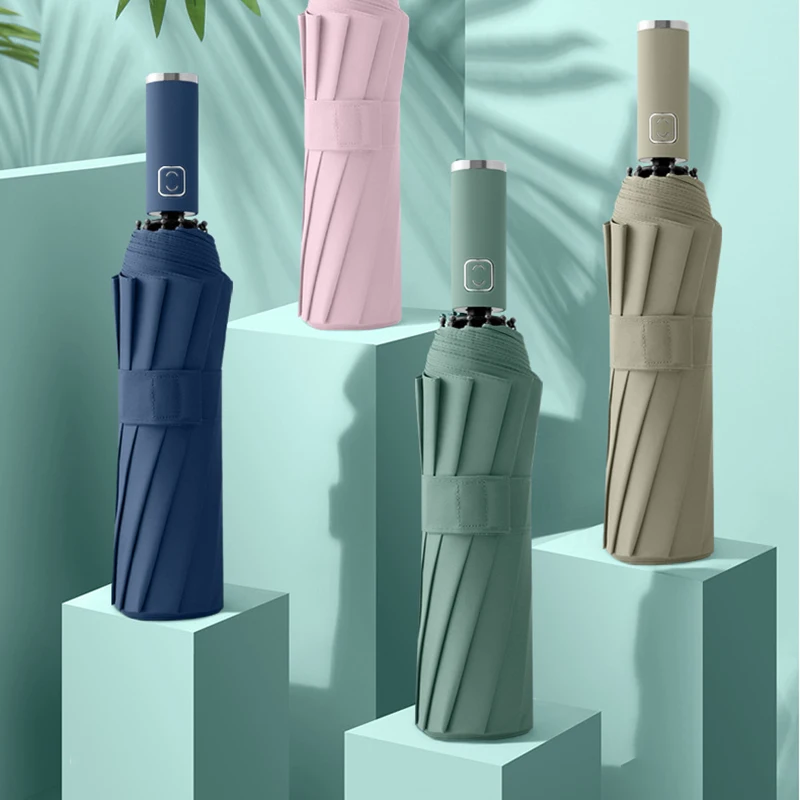 

Luxury Automatic Folding Beach Umbrella Rain Women Sun Umbrellas Parasols 12K Windproof Umbrellas Men Business Gift Ideas UPF50+