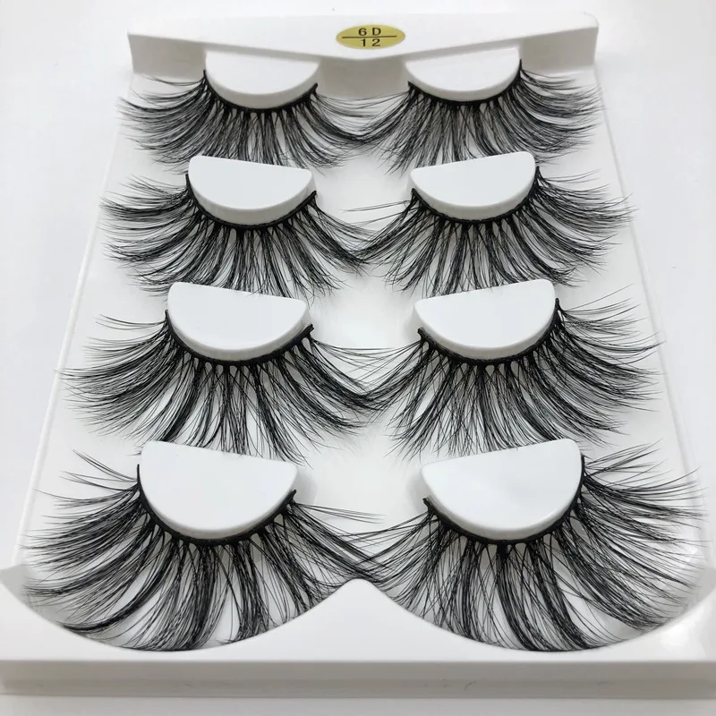 Buzzme 6D12 4pairs faux mink lashes Natural False Eyelashes Silk Dramatic Volume Fake Lashes Makeup Eyelash Extension | Красота и